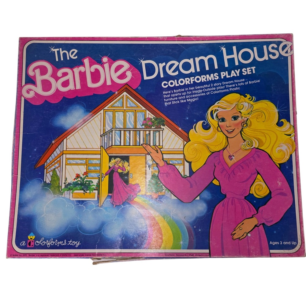 Colorforms Barbie Dream House Play Set Kids OS Blue Fair Vintage 1979 4094